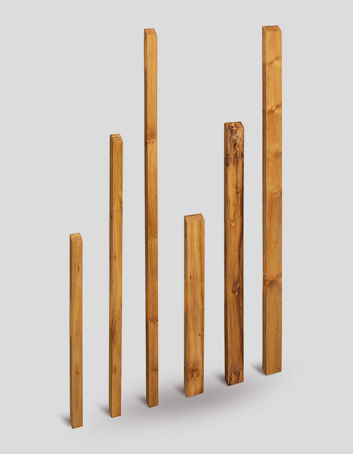 Schuttinglatten/planken rechthoekig (met rechte randen), geschaafd en afgeschuind, uiteinden afgeschuind, van robiniahout