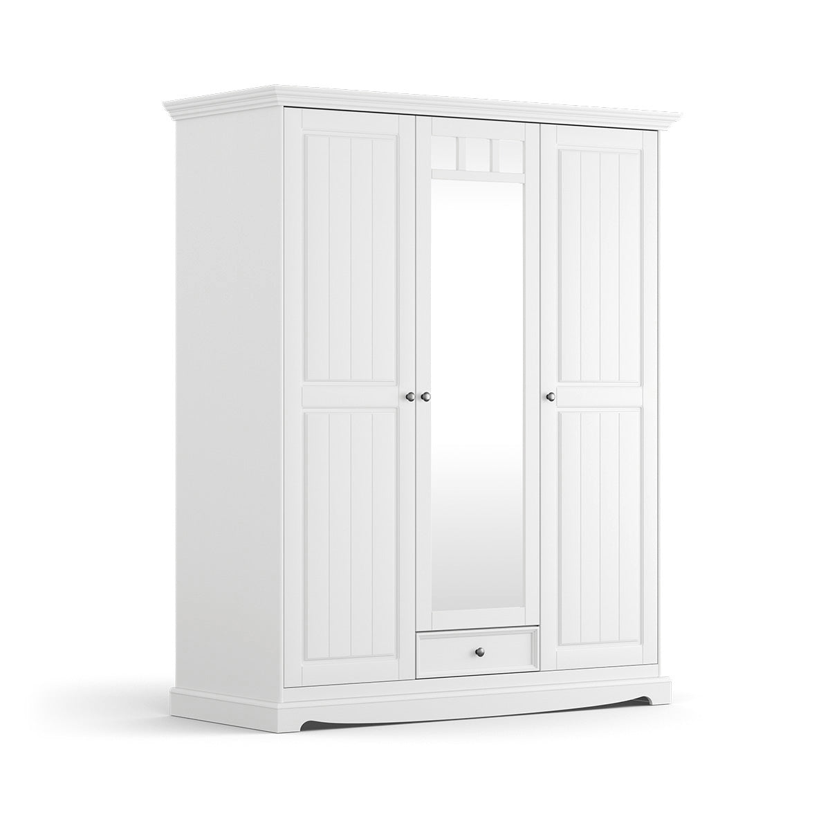 Armoire avec miroir – Bologna Elegante en pin massif blanc