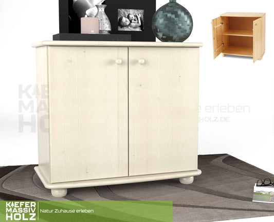 Claudia Kommode Bio Kiefer | Massivholz Sideboard | 2-Türig Anrichte aus 100% Kiefer