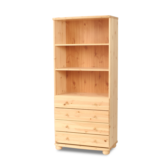 Claudia kantoorkast van massief hout | archiefkast ladekast | 4 lades | 100% biologisch massief grenenhout