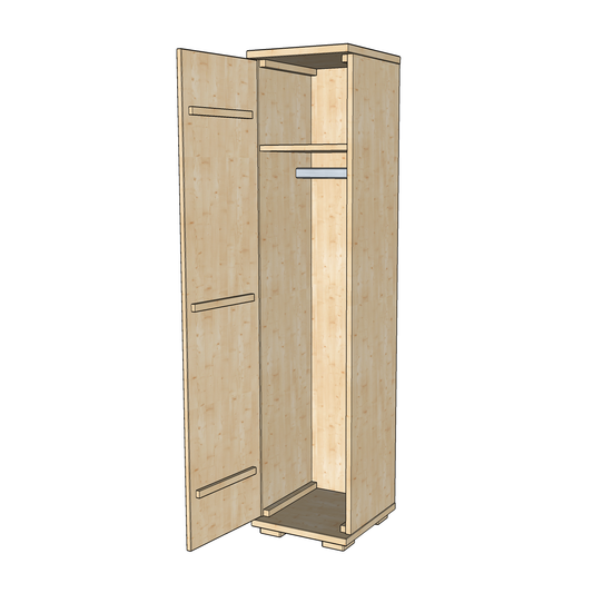 Armoire Nobis en pin bio | 42 cm de profondeur, 1 porte avec tringle, 100 % bois massif de pin bio