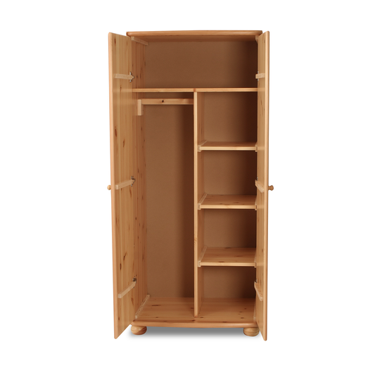 Armoire à glace Claudia 2 portes avec tringle et étagères