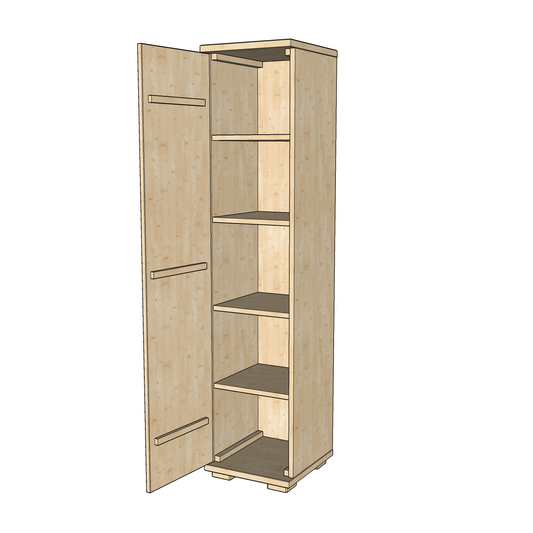 Armoire Nobis en pin bio | 59 cm de profondeur, 1 porte avec étagères, 100 % bois de pin massif