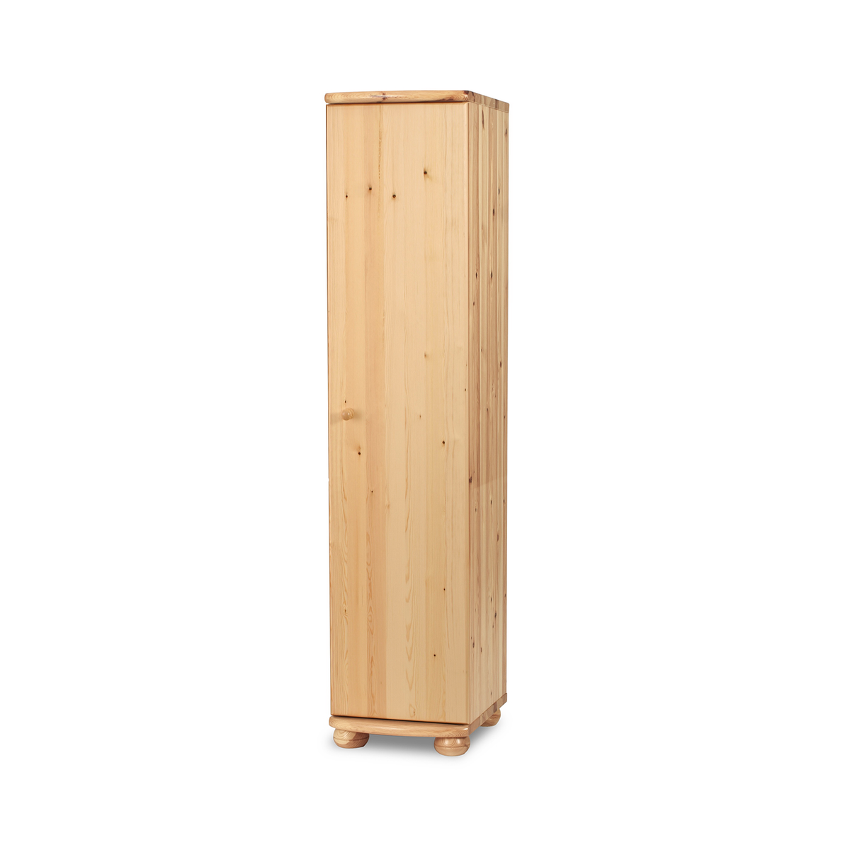 Armoire Claudia en pin bio, profondeur 45 cm | 1 porte avec 4 étagères en bois 100 % massif