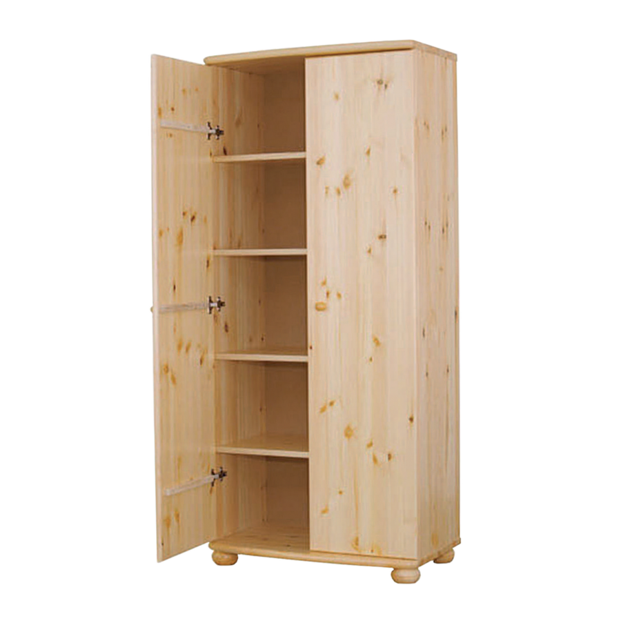 Armoire Claudia en pin bio, 2 portes | profondeur 45 cm / 62 cm | 100 % bois massif avec étagères