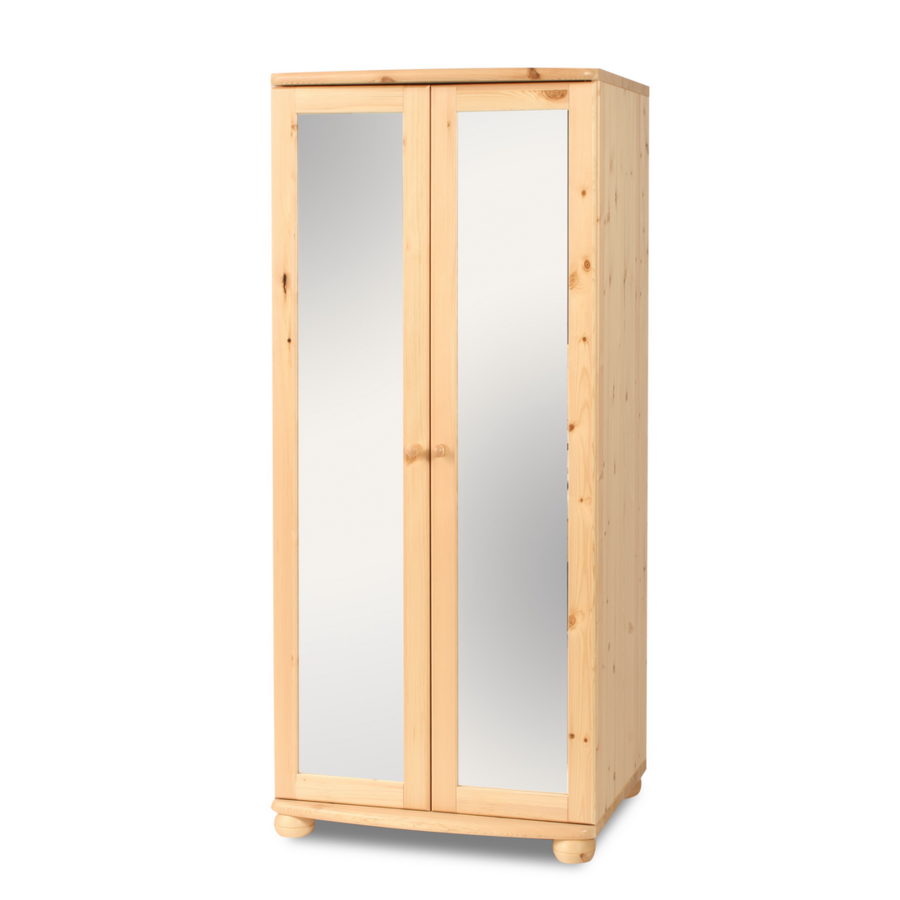Armoire à glace Claudia 2 portes avec tringle et étagères