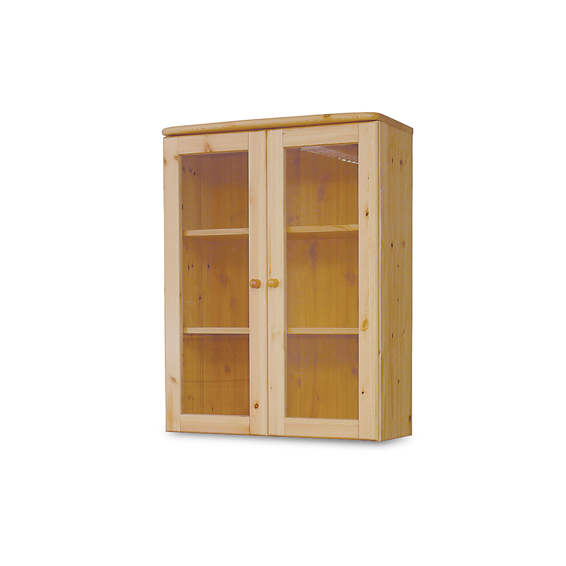 Claudia bovenkast bio grenen | glazen deur | 2-deurs | 100% massief hout
