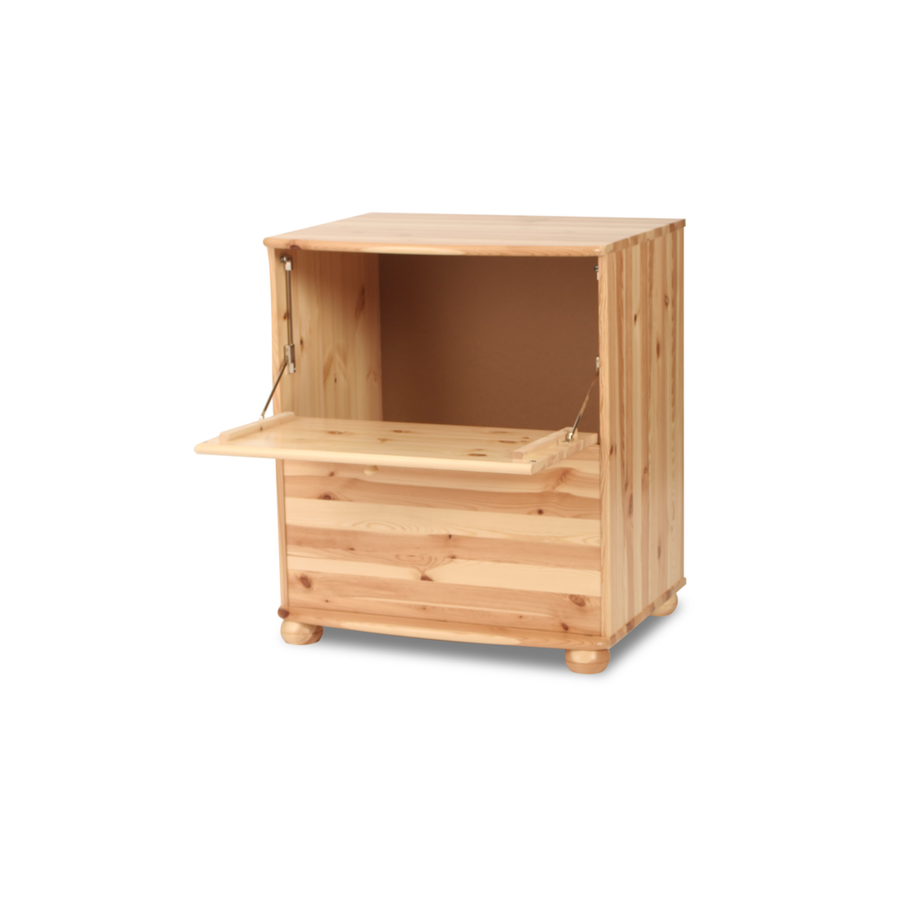 Armoire à linge Claudia en bois massif de pin - Commode coffre à linge en matériau 100 % bio