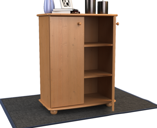 Anika Kommode 110er Bio Kiefer Massivholz | 2-Türig Sideboard mit Regalfächern | Anrichte aus 100% Massivholz