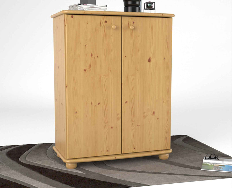 Anika Kommode Sideboard Bio Kiefer | 2-türig mit Kleiderstange | Nachhaltige Möbel