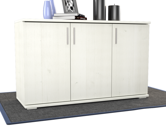 Nobis Kommode Bio Kiefer Massivholz | 3-Türig Sideboard mit Regalböden aus 100% Bio Kiefer