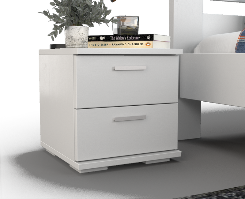 Nobis Kiefer Massivholz Nachttisch | 2-Schubladen Nachtschrank aus 100% Bio Kiefer
