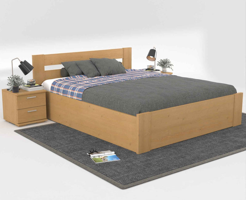 Nobis Kieferbett mit Bettkasten aus Massivholz | 100% Bio-Bett inkl. Lattenrost