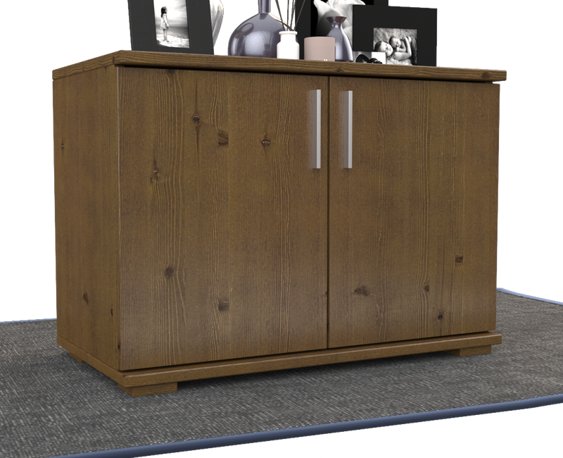 Nobis Kommode Bio Kiefer Massivholz 2-türig | 57cm hoch | Handgefertigt