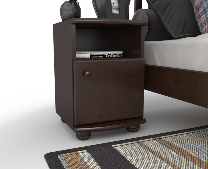 Claudia Kiefer Nachttisch Massivholz | Nachtschrank mit 1 Regal und 1 Tür | 100% Bio Kiefer