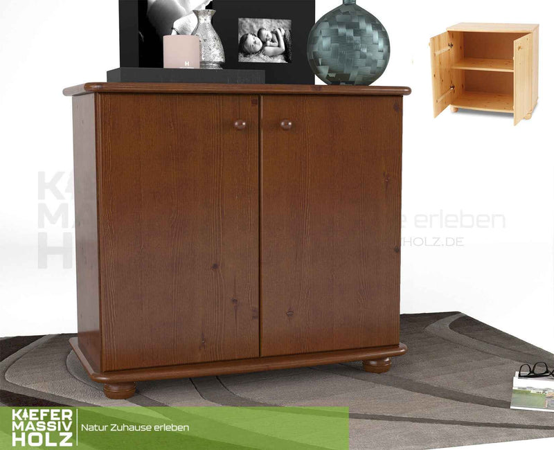 Claudia Kommode Bio Kiefer | Massivholz Sideboard | 2-Türig Anrichte aus 100% Kiefer