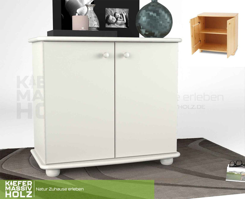 Claudia Kommode Bio Kiefer | Massivholz Sideboard | 2-Türig Anrichte aus 100% Kiefer