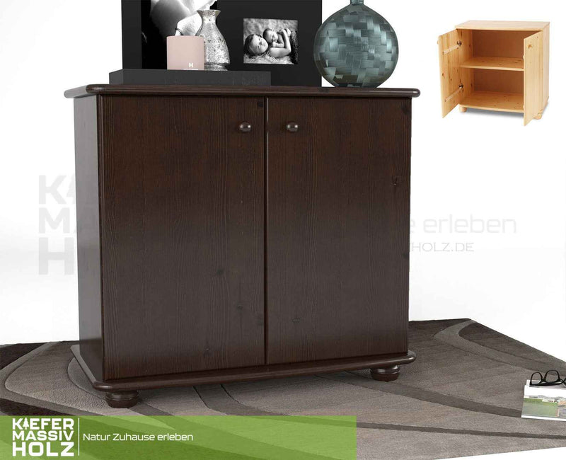 Claudia Kommode Bio Kiefer | Massivholz Sideboard | 2-Türig Anrichte aus 100% Kiefer