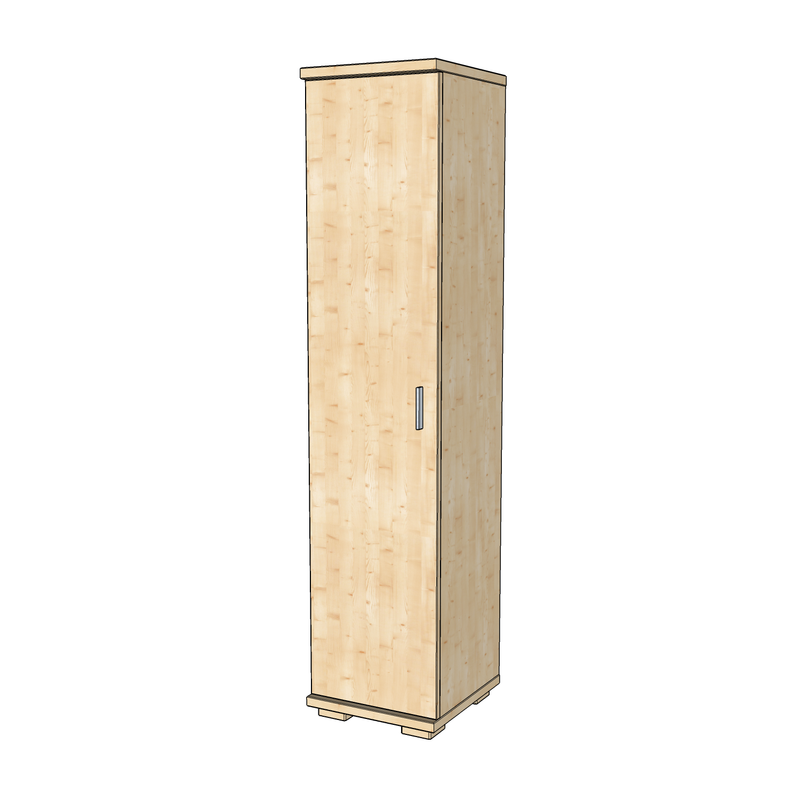 Nobis Kleiderschrank Bio Kiefer | 42 cm Tiefe 1-Türig mit Kleiderstange aus 100% Bio Kiefer Massivholz