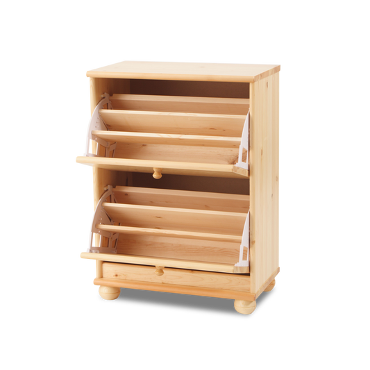 Claudia Schuhschrank Bio Kiefer – 2-türiger Schuhkipper aus 100% massiver Kiefer