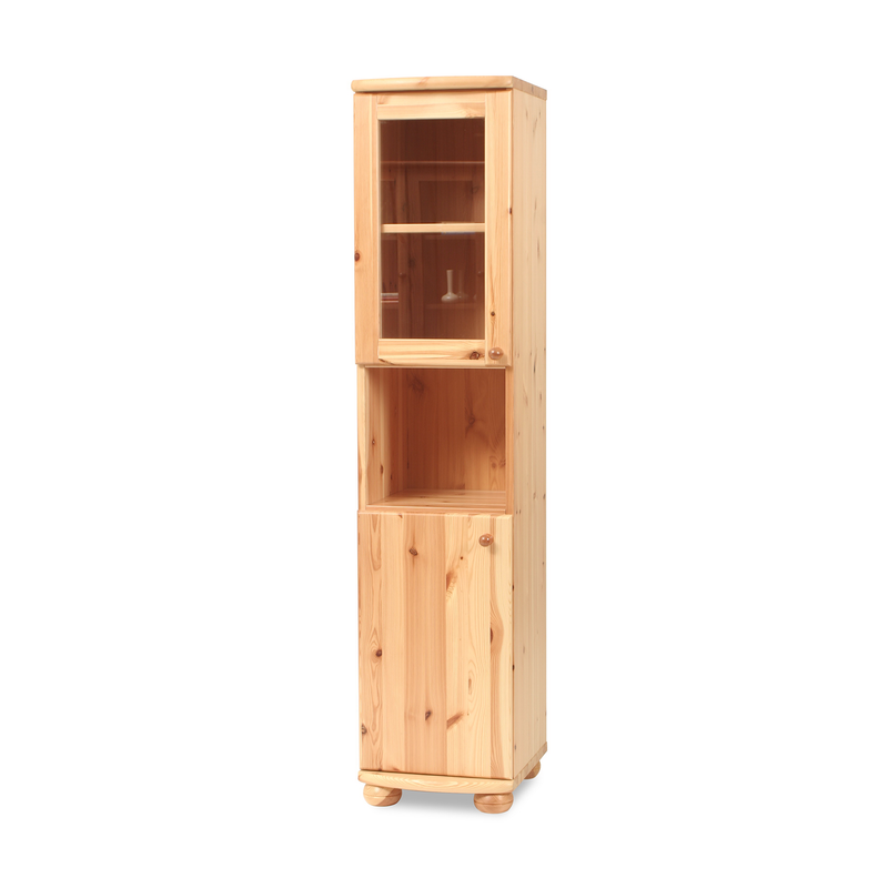 Claudia Buffetschrank Vitrine | 2-Türig | 100% Bio Kiefer Massivholz