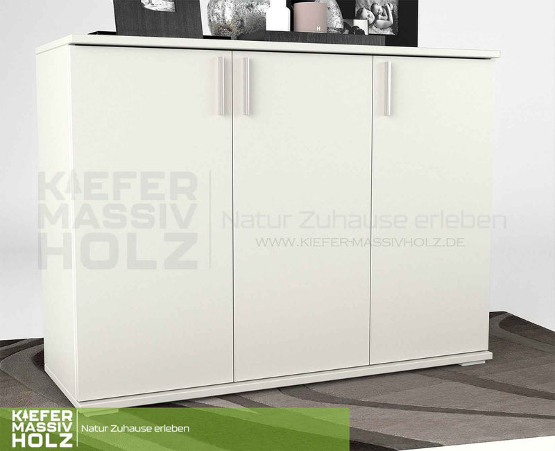 Nobis Kommode 120 Bio Kiefer | 3-türiges Sideboard aus 100% massivem Kiefernholz