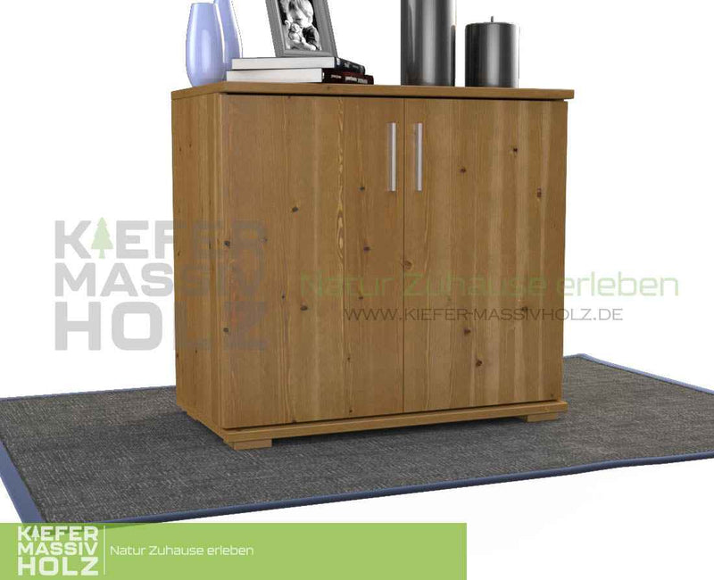 Nobis Kommode Massivholz | Sideboard 2-türig aus 100% Bio Kiefer | 74cm hoch