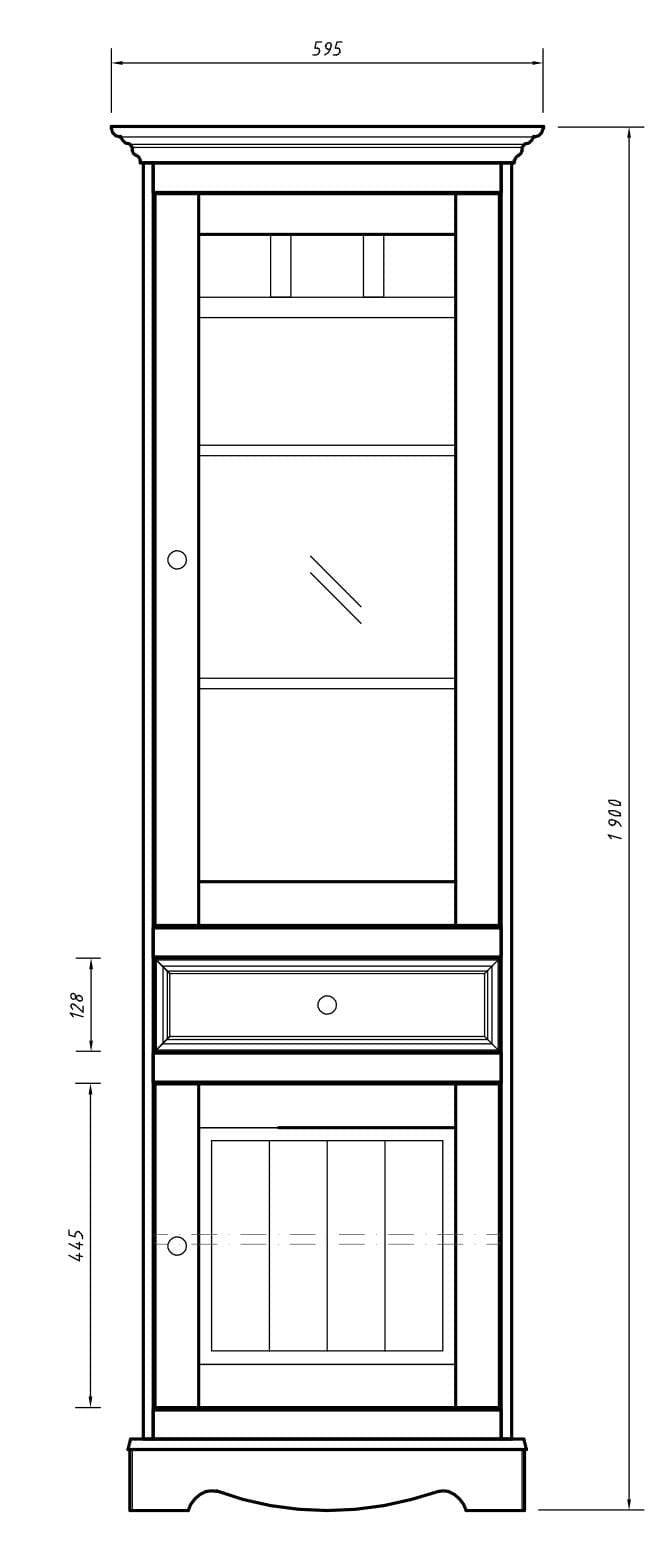 Bologna Glasvitrine Weiß-Eiche – Stilvoll präsentieren und platzsparend verstauen