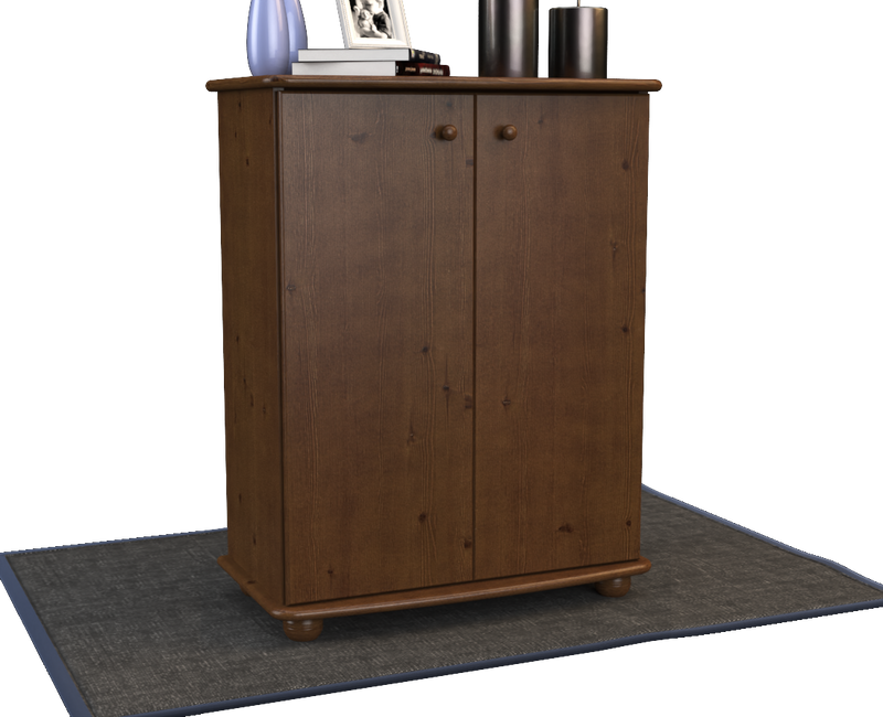 Anika Kommode 110er Bio Kiefer Massivholz | 2-Türig Sideboard mit Regalfächern | Anrichte aus 100% Massivholz